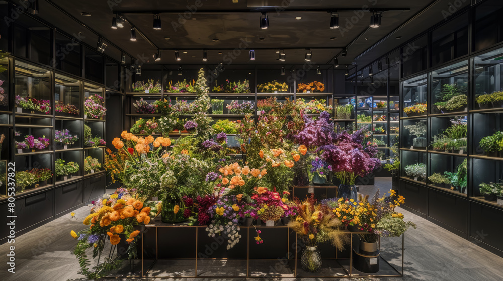 Gallery-Style Flower Arrangement Store Interior