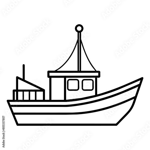 fishing boat icon vector art illustration (31)