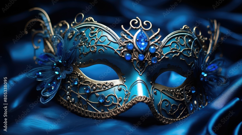 lighting blue masquerade mask