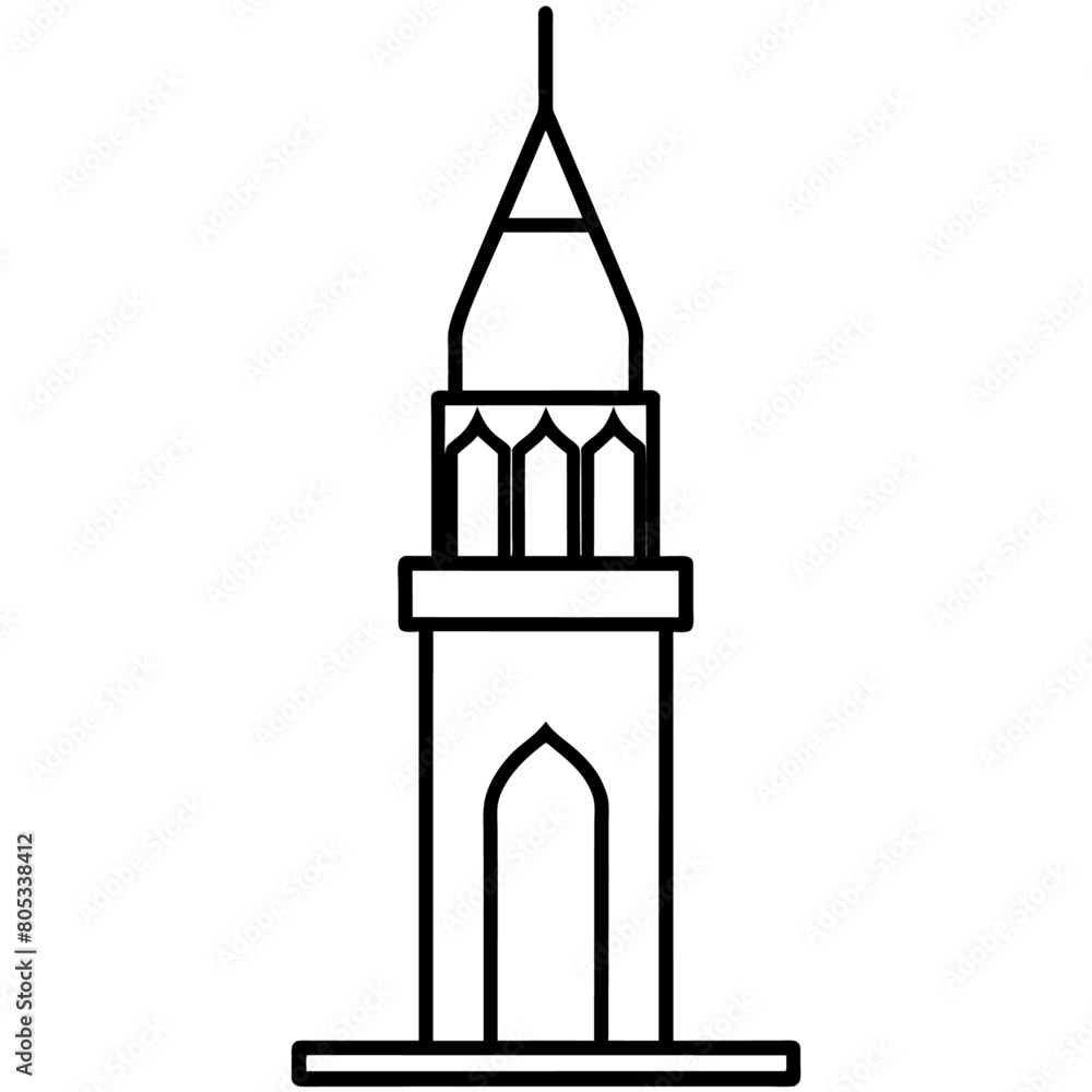 Obraz premium modern mosque tower, stylish modern mosque, (6)