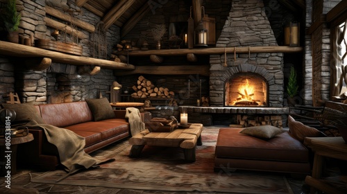 wooden brown living room