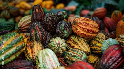 Cocoa pods, the fruit of the cocoa tree, are used to make chocolate, cocoa powder, and cocoa butter