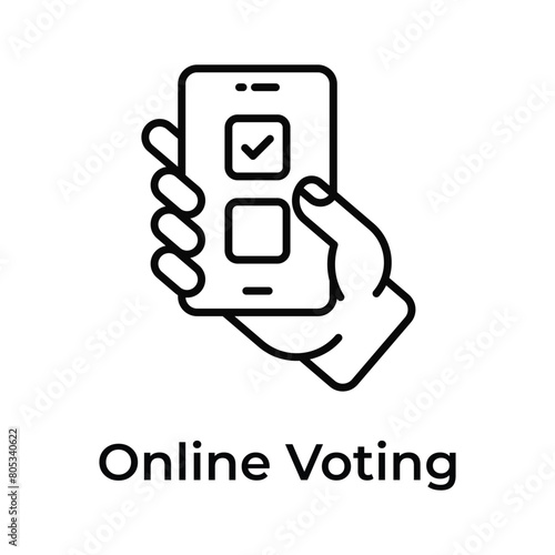 Online voting vector design, isolated on white background