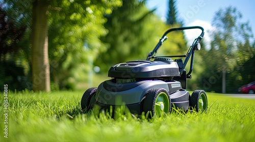 electric battery lawn mower photo