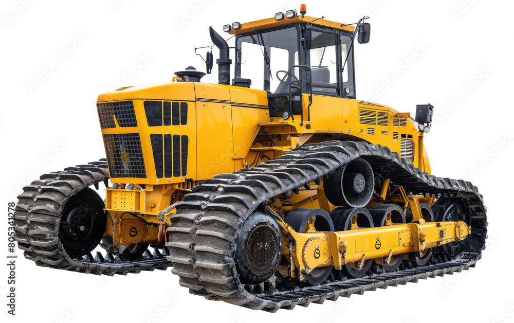 Tracked Tractor isolated on Transparent background.