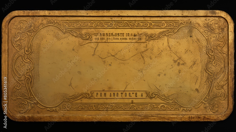 Fototapeta premium curved golden ticket blank