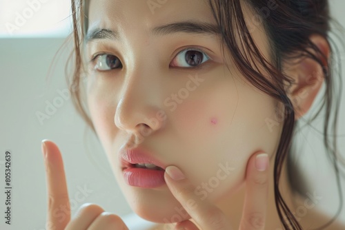 Beauty concept of an asian woman. Skin care.