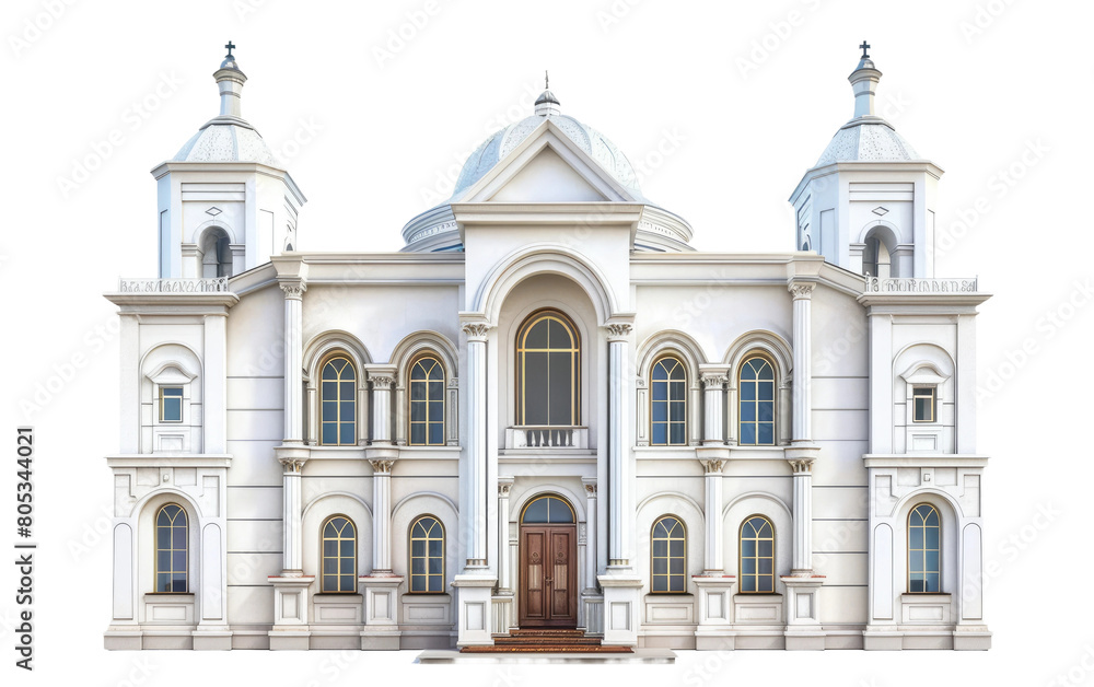 Synagogue Religious Building isolated on Transparent background.