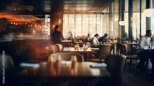 cafe blurred business interior