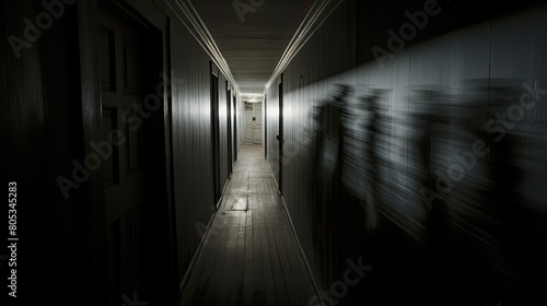 haunted blurred creepy house interior