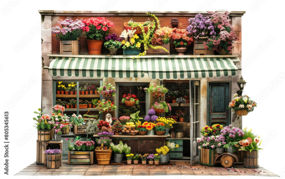 Urban Floral Boutique isolated on Transparent background.