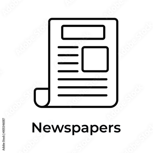 newspaper , creatively designed icon of news release in modern style