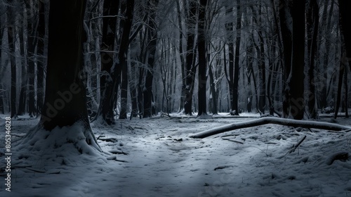 Fototapeta Naklejka Na Ścianę i Meble -  snow dark snowy forest
