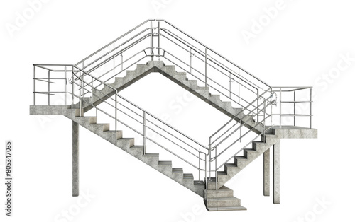 Modern Staircase Framework isolated on Transparent background.