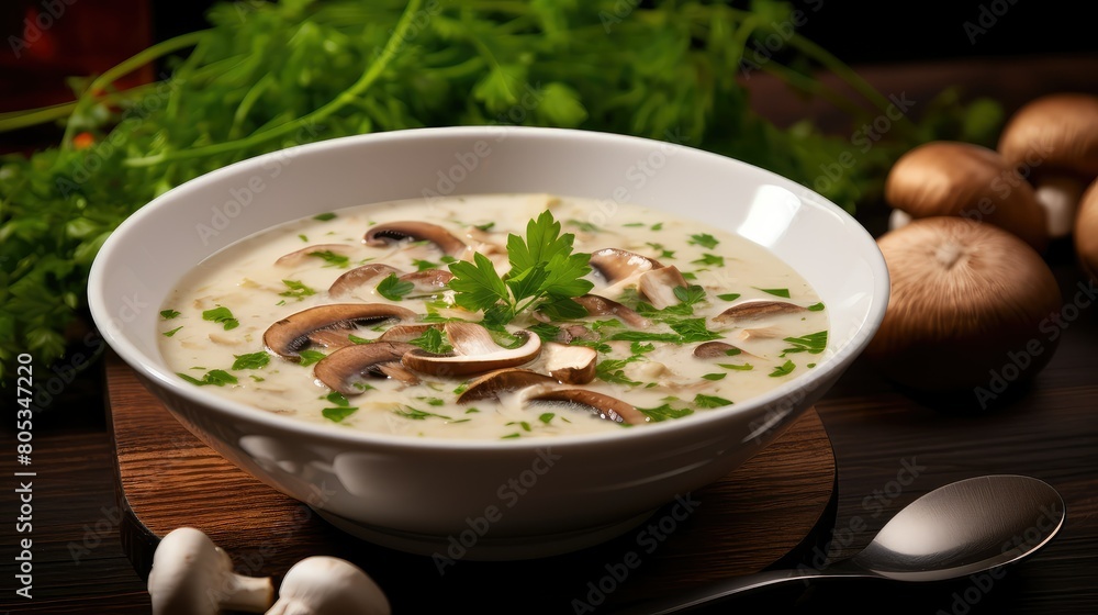 garnish creamy champignon mushroom garnish creamy champignon mushroom