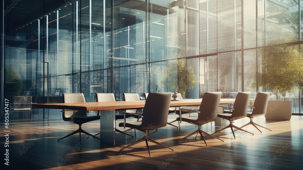 Fototapeta premium stylish blurred corporate building interior