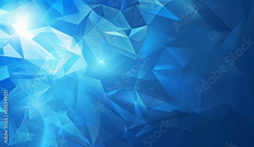 A dynamic blue polygonal background with geometric shapes and bright highlights that gives a sense of technology and innovation