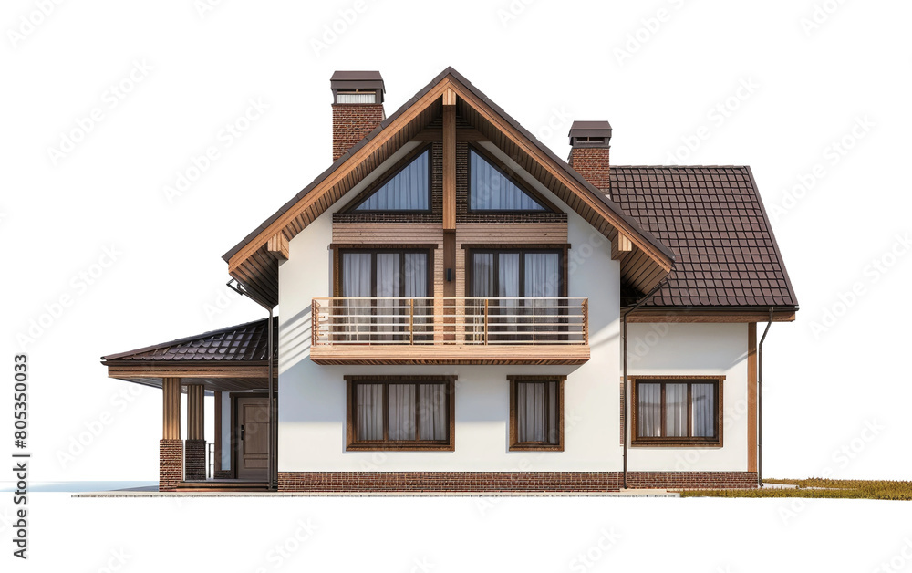 Home Architecture, Private Residence Design isolated on Transparent background.