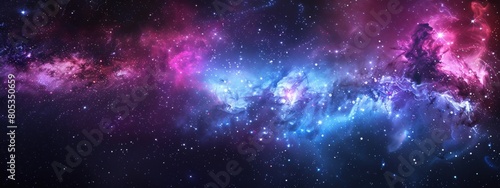amazing blue and purple nebula, stars background, space background, mobile wallpaper, simple vector style.