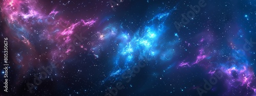 amazing blue and purple nebula  stars background  space background  mobile wallpaper  simple vector style.