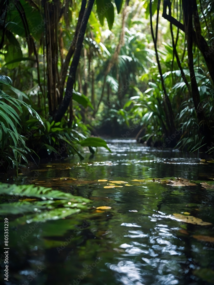 Jungle Enchantment, Step into a World of Wonder with Lush Wet Green Foliage Surrounding You in a Tropical Jungle, where Every Leaf Dances with Life and Renewal. Jungle Enchantment, Step into a World of Wonder with Lush Wet Green Foliage Surrounding You in a Tropical Jungle, where Every Leaf Dances with Life and Renewal.
