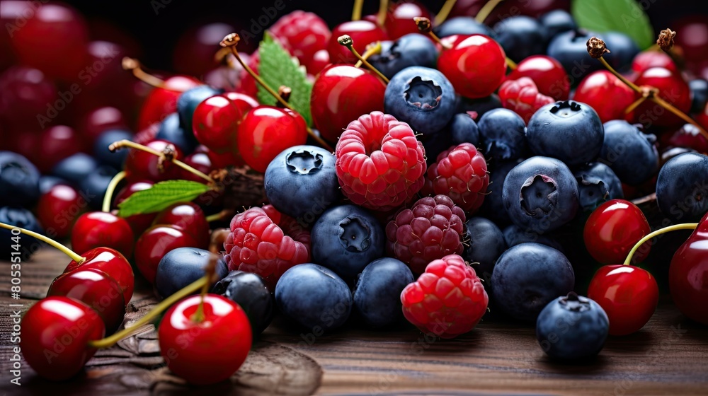 variety berry cherry background variety berry cherry background