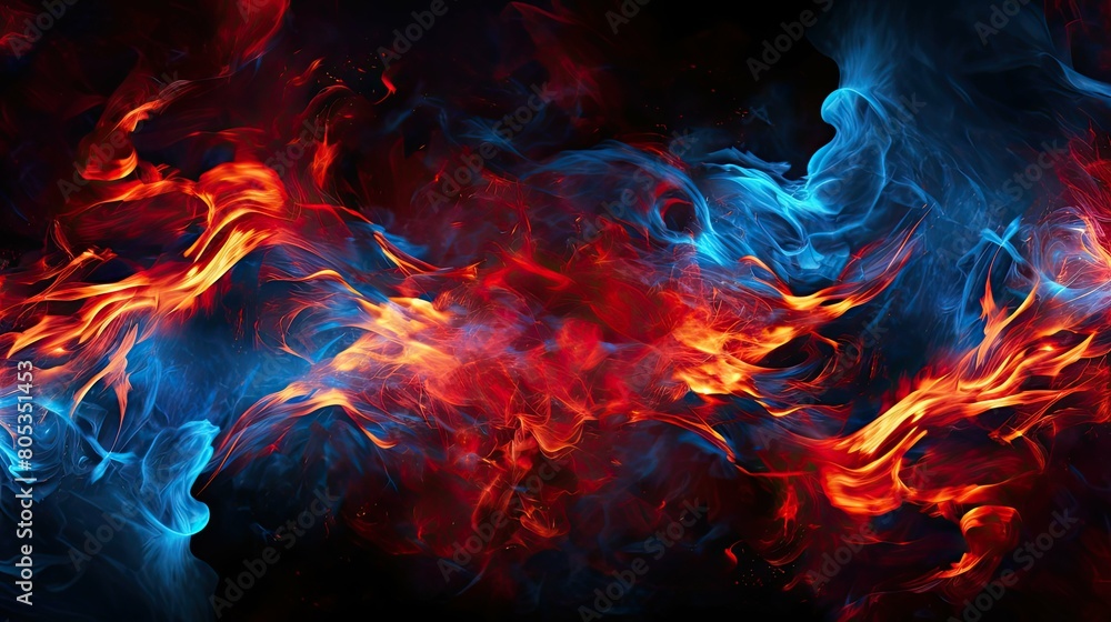 harmony blue and red fire