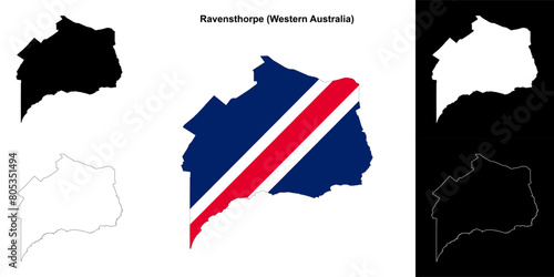 Ravensthorpe (Western Australia) outline map set photo