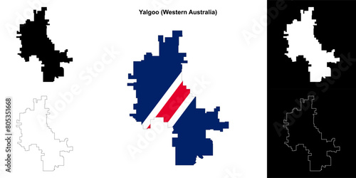 Yalgoo (Western Australia) outline map set