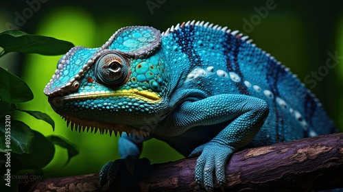 mesmerizing blue chameleon