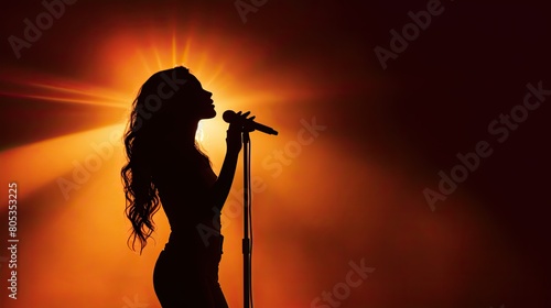 singer silhouettes stage lights