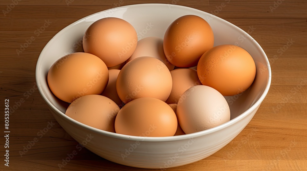 mixing dozen brown eggs