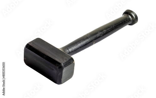 Metal-Handled Black Rubber Mallet isolated on Transparent background.