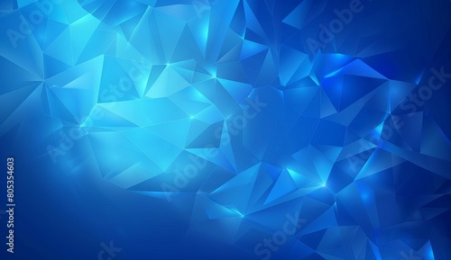 A modern blue triangular geometric design, creating a sense of technology and digital sophistication