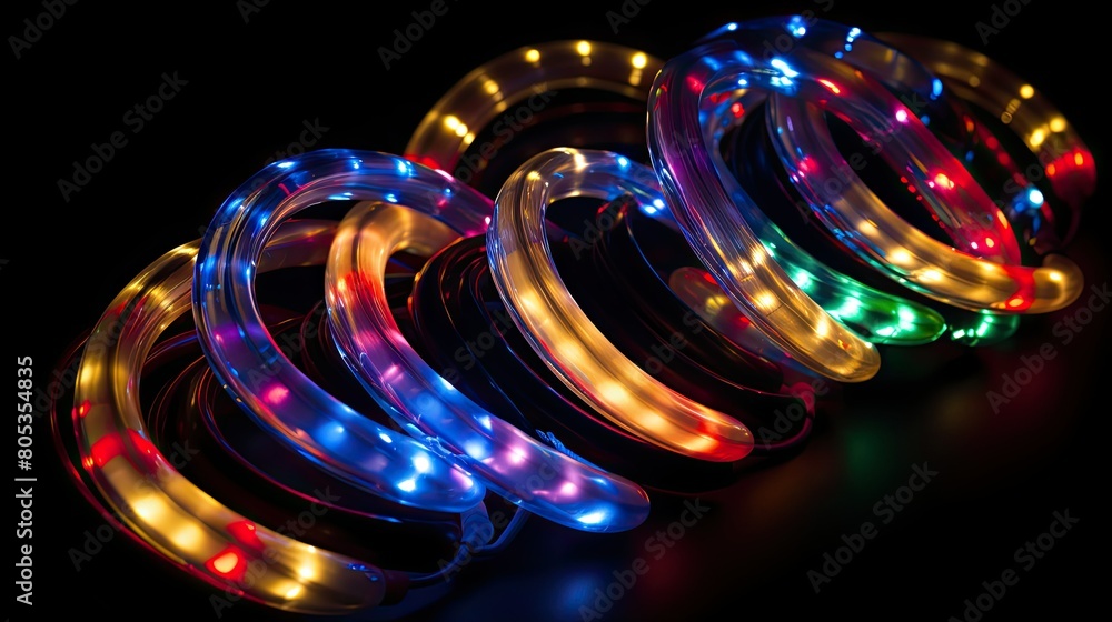 glowing christmas lights on black background glowing christmas lights on black background
