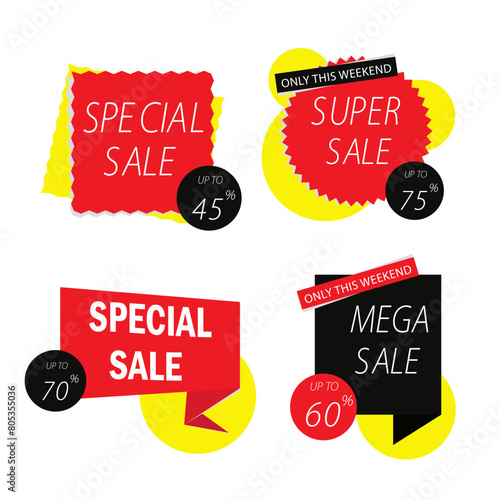 shop sale promotion advertismenr vector set