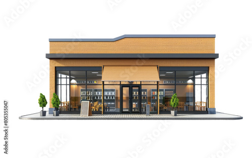 Building for Retail, Commercial Property for Shops isolated on Transparent background. photo
