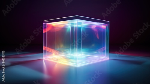 colorful open box with light