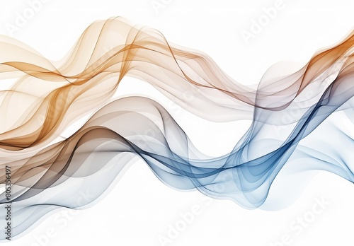 This image features soft  flowing abstract waves that resemble smoke  rendered in a soothing palette of brown tones