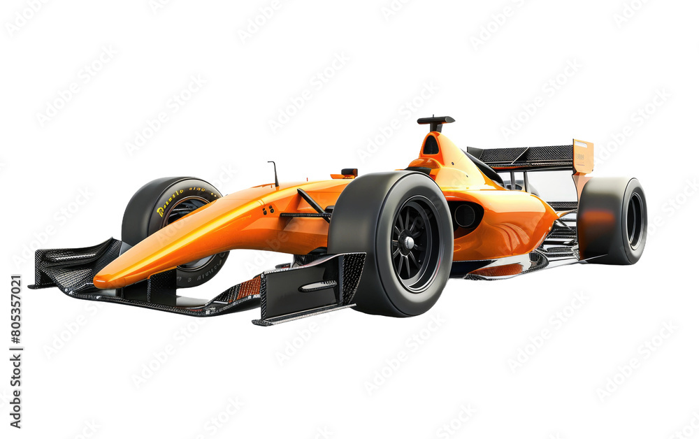 High-Performance Auto Racing Car isolated on Transparent background.