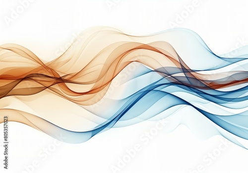 Abstract design with flowing waves of warm and cool colors, representing fluidity, movement, and harmony