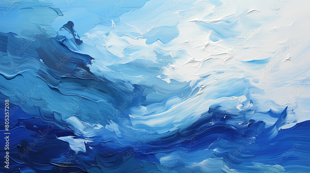 Obraz premium Beautiful Art of White and Blue Brush Stroke Artistic Curvy Acrylic Paint on Background