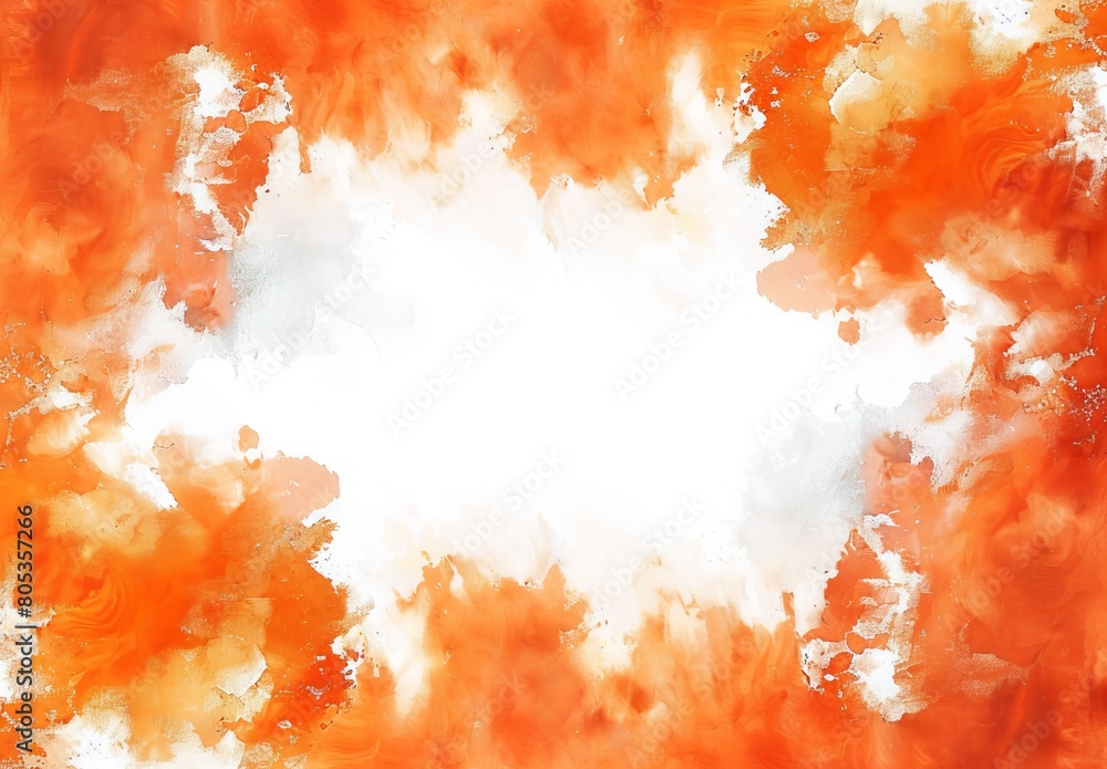 Dynamic fiery orange watercolor splash creating an energetic and vibrant abstract background