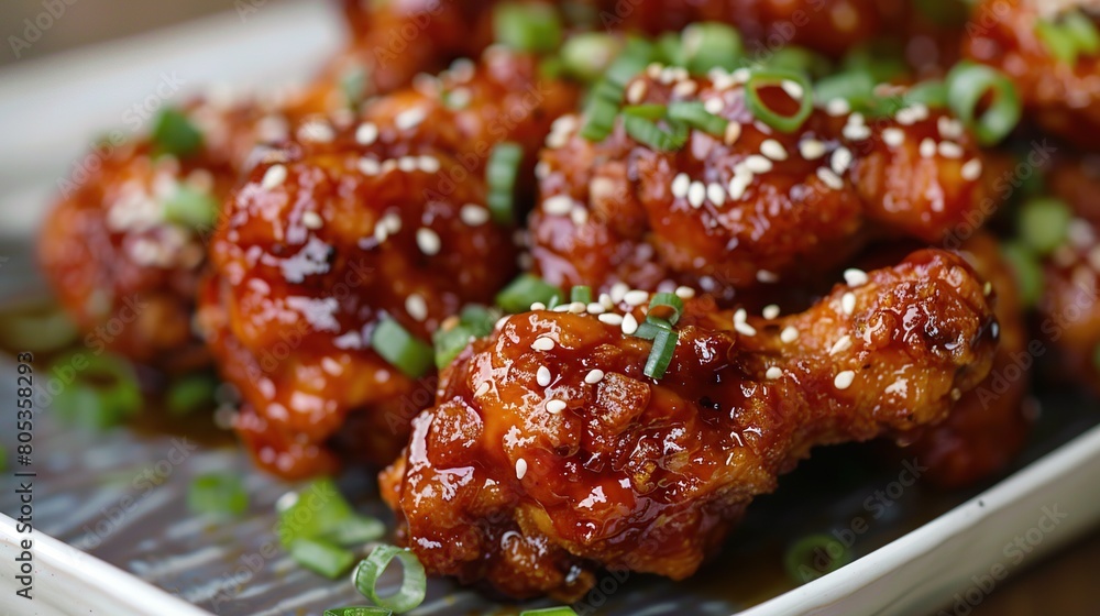 Crispy fried korean chicken. Created with Generative AI Crispy fried korean chicken. Created with Generative AI