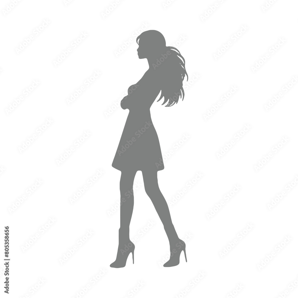 Vector illustration of female silhouette
