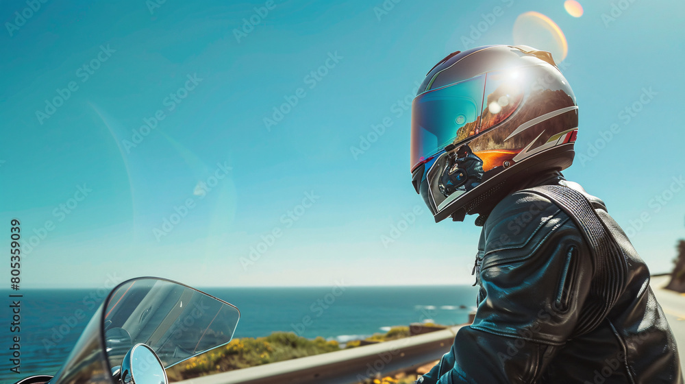 Motorcyclist on Coastal Road with Dramatic Ocean and Cliff Views
Motorcyclist on Coastal Road with Dramatic Ocean and Cliff Views