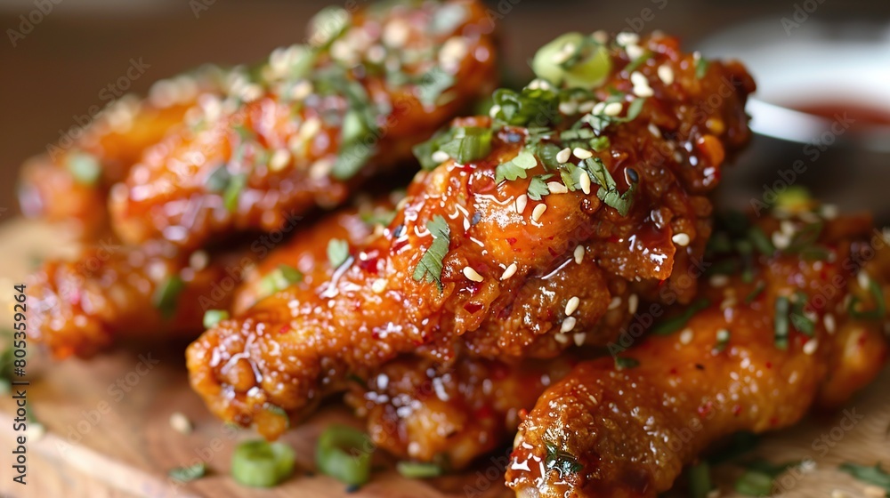 Crispy fried korean chicken. Created with Generative AI Crispy fried korean chicken. Created with Generative AI