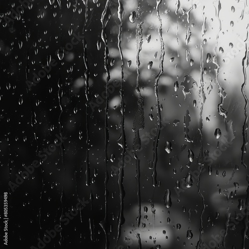 Raindrops Serenade: A Window's Melancholic Tale
