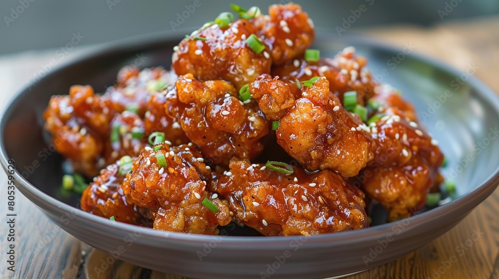 Crispy fried korean chicken. Created with Generative AI Crispy fried korean chicken. Created with Generative AI