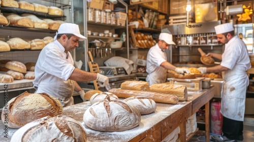baker working making bread